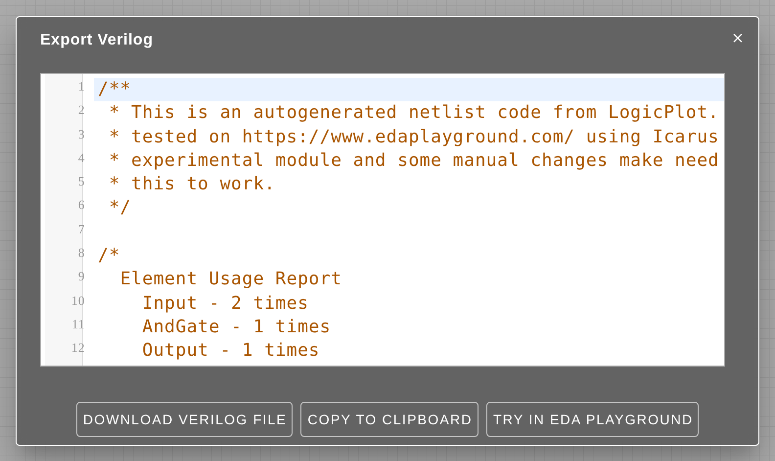 sample verilog code generated